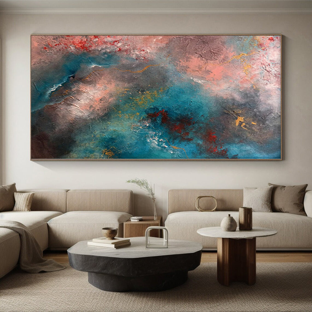 “Colorful Abstract Eruption” - Expressive Abstract Painting On Canvas PS0053