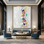 “Colorful Textured Blooms II: Impasto Floral Art” - Vivid Botanical Painting On Canvas PT0974