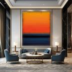 “Orange - Red Horizon” - Minimalist, Sunset - Inspired Painting On Canvas PT1601