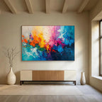 “Colorful Abstract Strokes” - Bold Color “Rainbow Burst” Painting On Canvas PT1643
