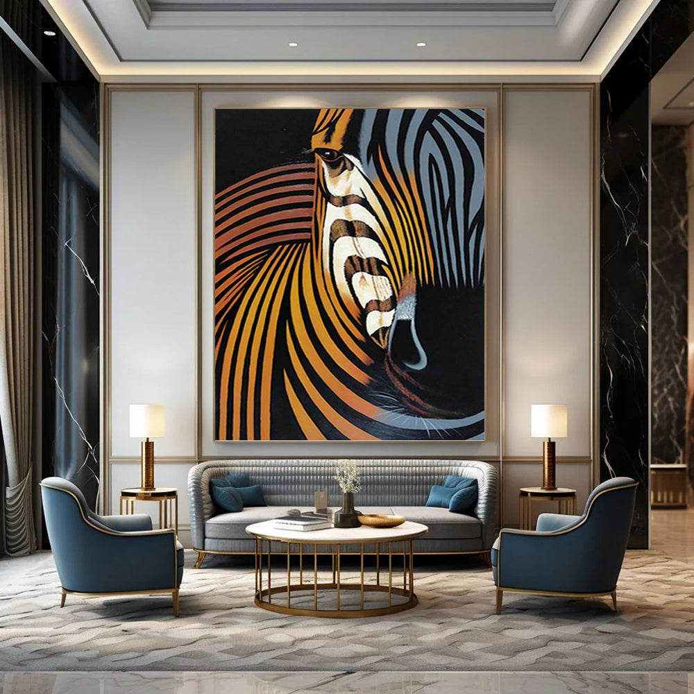 “Color - Revamped Zebra Profile” Painting On Canvas PT1447