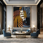 “Color - Revamped Zebra Profile” Painting On Canvas PT1447