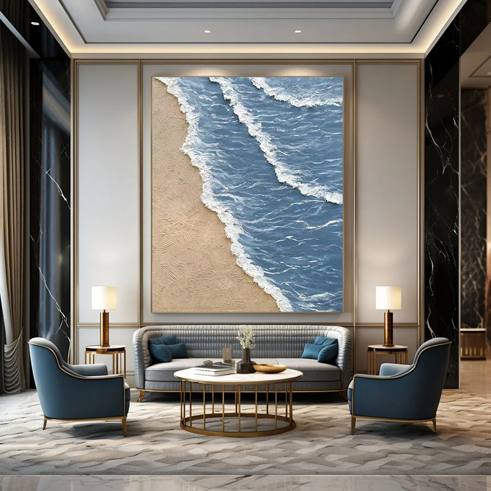 “Beach Wave Textures” - Coastal Landscape Painting On Canvas DS333