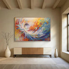 “Colorful Impasto Swirl” - Impasto Abstract Painting On Canvas DKS870