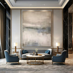 “Gray - Toned Misty Landscape” - Landscape, Atmospheric - Styled Painting On Canvas PT1667