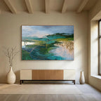 “Gold - Accented Landscape” - Abstract Landscape Painting On Canvas DKS505