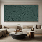 “Dark Green Textured Surface” - Textured Abstract Painting On Canvas PS0430