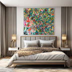 Teal and Orange Swirls - Fluid Acrylic Mix of Cool and Warm Tones Painting On Canvas PS1220