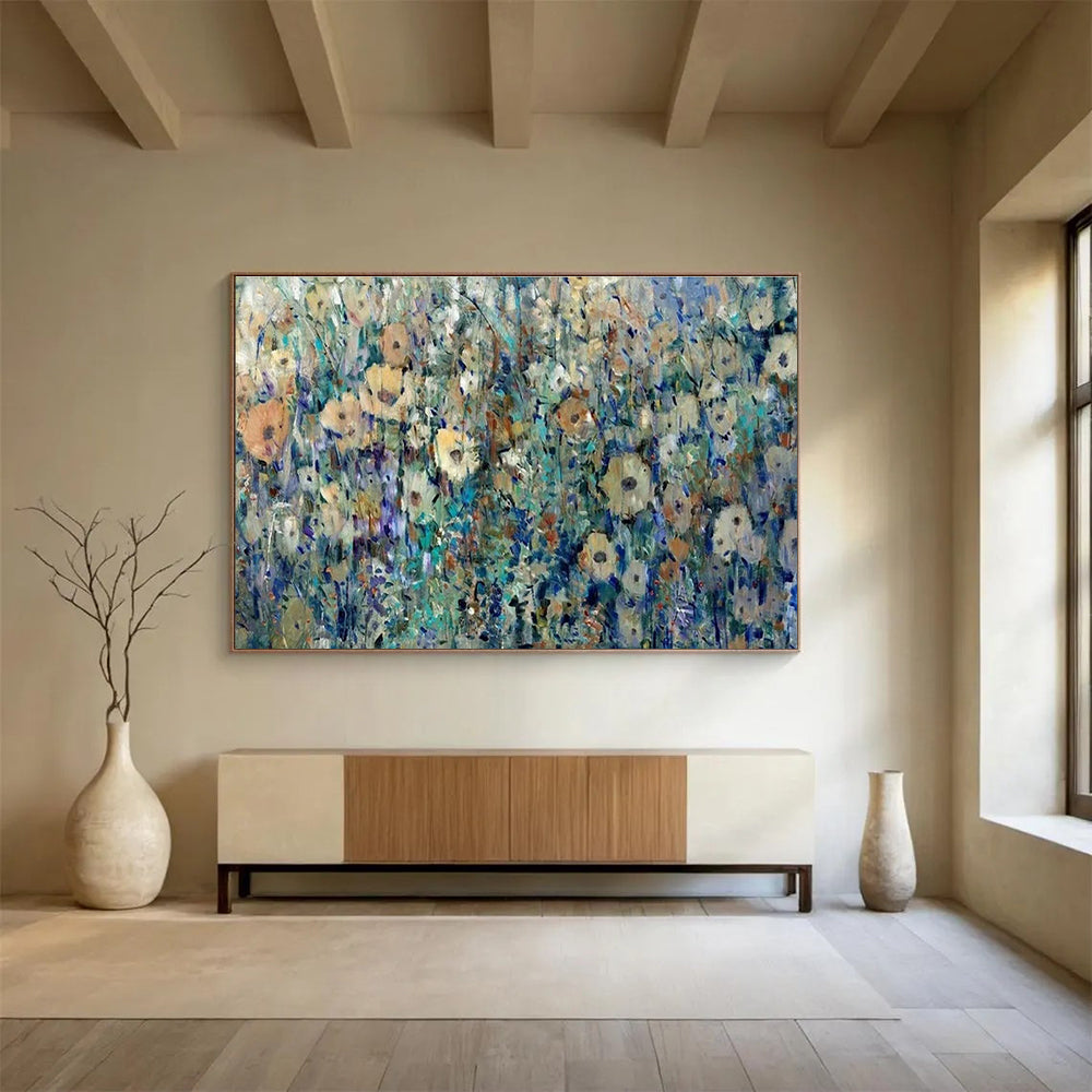 “Colorful Wildflower Field” - Impressionistic Oil Painting On Canvas DKS897