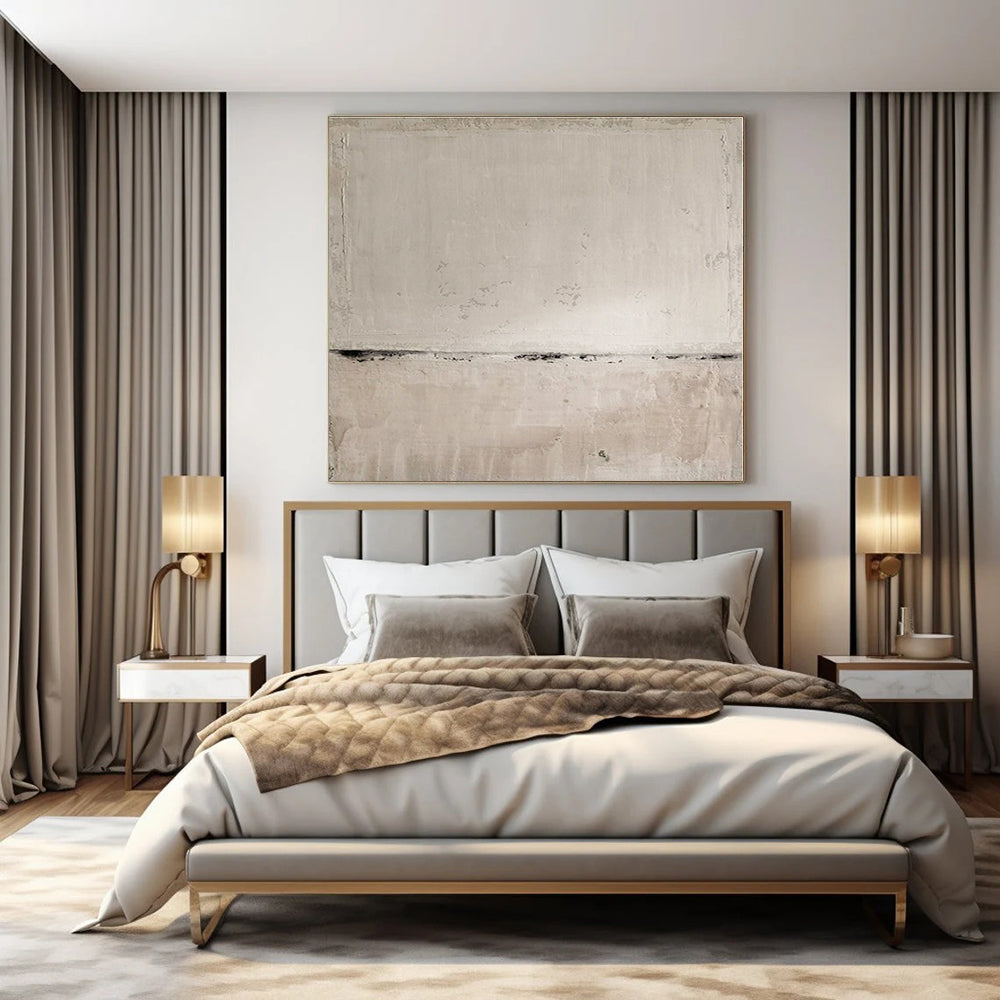 White, Gray with Subtle Textures "Whispering Walls" Abstract Painting On Canvas PS1370