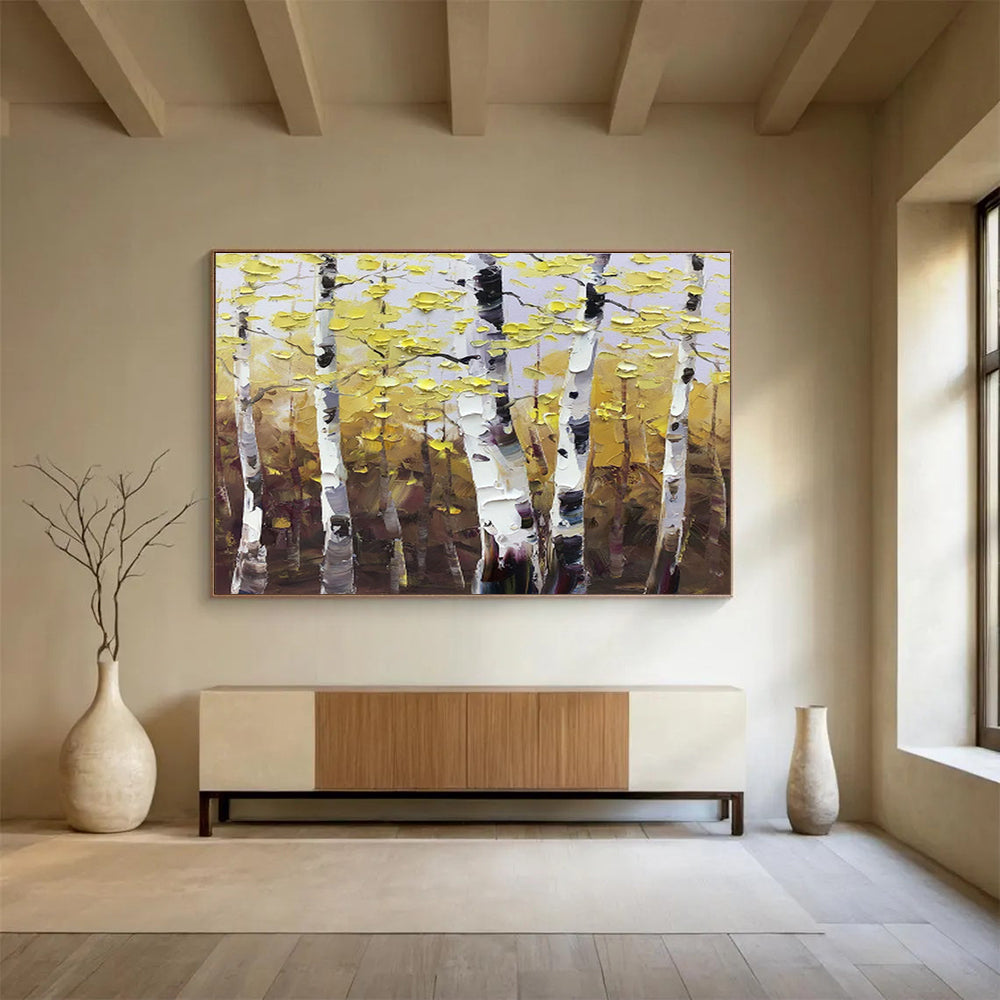 “Autumn Aspen Tree Landscape” - Landscape Painting, Great for Fall - Themed Room & Nature Lover’s Den DKS626