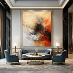 “Earthy Whirl” - Warm Tones & Circular Strokes Painting On Canvas DS121