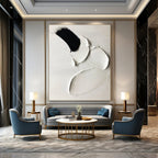 “Black and White Textured Abstract” - Abstract, Tactile - Styled Painting On Canvas PT1665