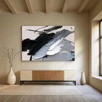“Black - Grey Abstract Boldness” Painting On Canvas DKS310