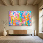 “Colorful Block Abstract” - Vibrant Palette Abstract Painting On Canvas DKS381