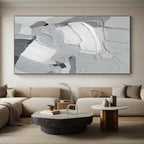 “Gray & White Textured Abstract” - Textured Abstract Painting On Canvas PS0407