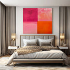 Pink, Purple, Orange with Translucent Squares "Color Wash" Abstract Painting On Canvas PS1479