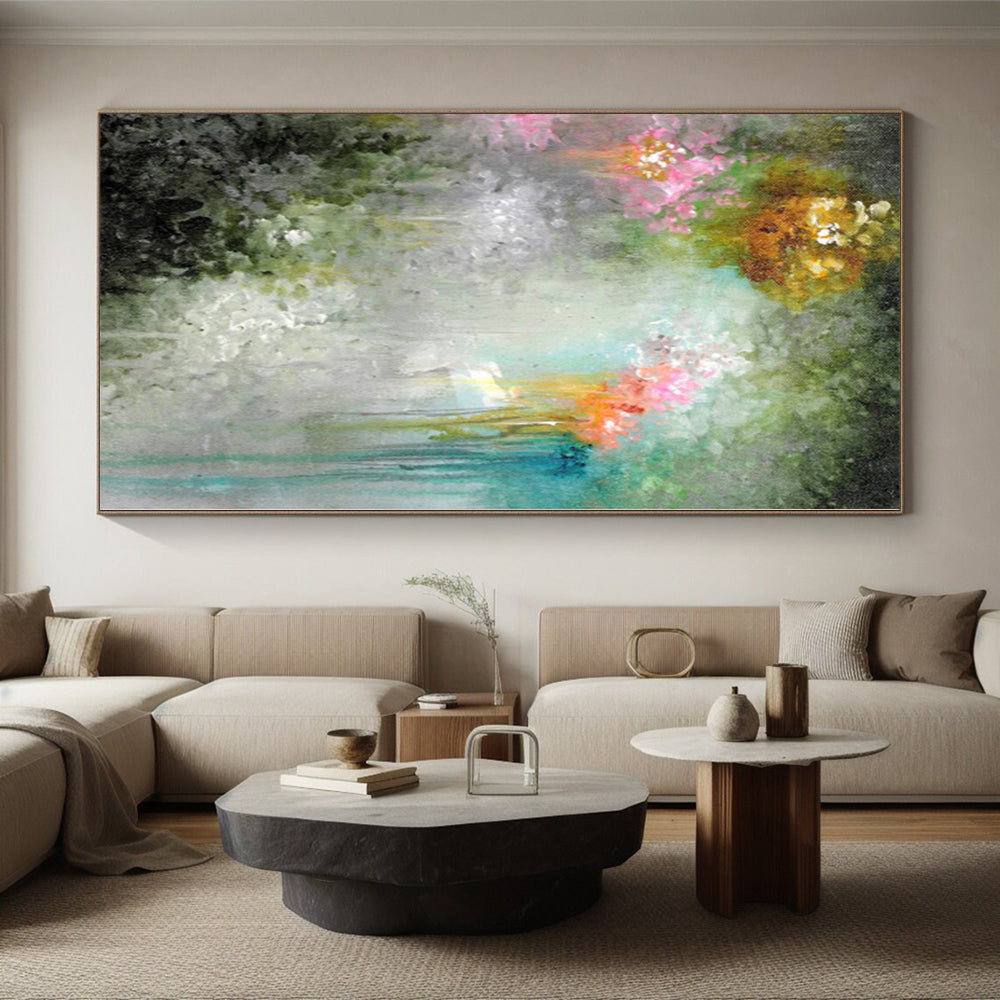 “Colorful Floral Drip Abstract” - Expressive Abstract Painting On Canvas PS0073