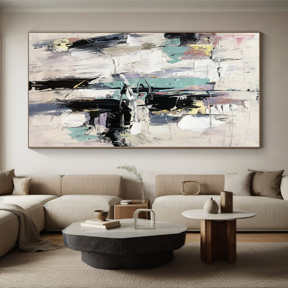 “Pastel - Toned Abstract Urban Layers” - Soft Abstract Painting On Canvas PS0319
