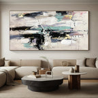 “Pastel - Toned Abstract Urban Layers” - Soft Abstract Painting On Canvas PS0319