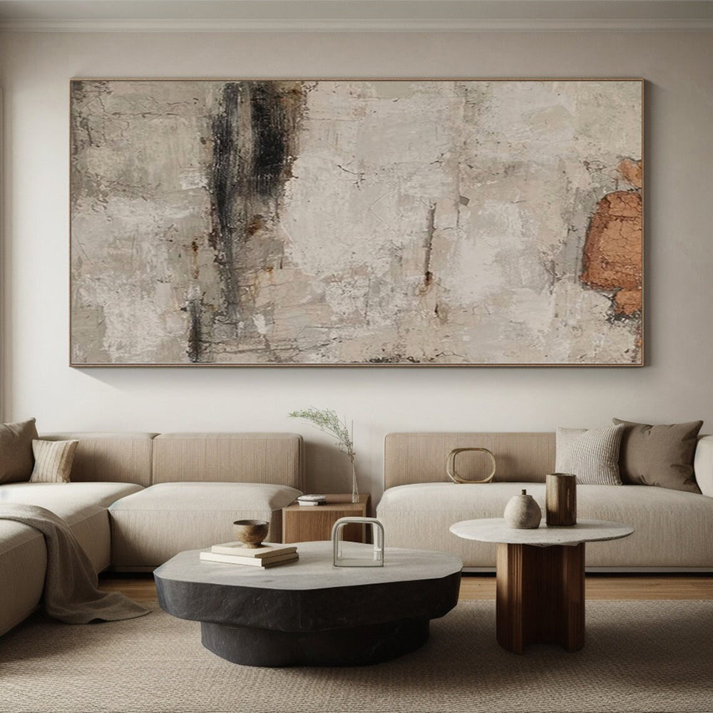 “Textured Neutral Abstract” - Earthy Abstract Painting On Canvas PS0101