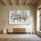“Monochrome Cityscape” - Abstract - Urban Painting On Canvas PT1551