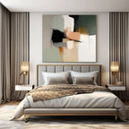 Neutral and Black Abstract, "Urban Blocks" – Abstract Cubist - Inspired On Canvas PS0943