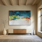 “Colorful Abstract Horizon” - Abstract Landscape Painting On Canvas DKS510