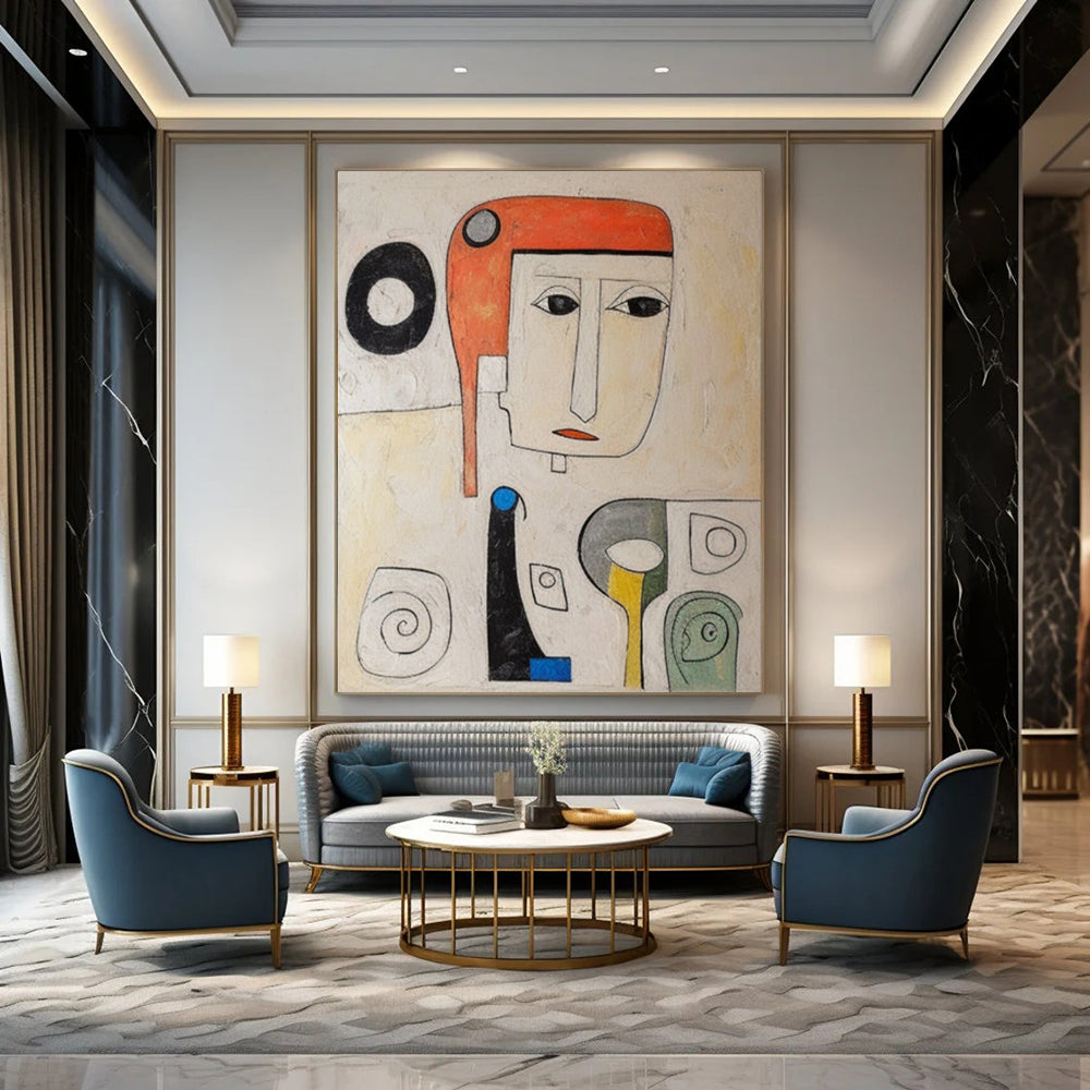 “Colorful Cubist Face” - Cubist Portrait Painting On Canvas DS004