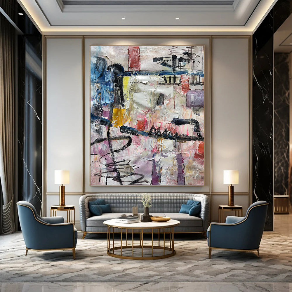 “Colorful Abstract Chaos” - Abstract Expressionist Painting On Canvas PT1294