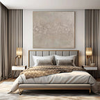 Beige with Textured Impressions "Subtle Terrain" Abstract Painting On Canvas PS1113