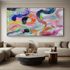 “Rainbow Swirl Abstraction” - Multicolor Abstract Painting On Canvas PS0479