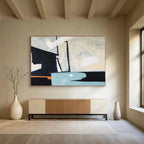 “Monochromatic Geometric Abstract” - Geometric Abstract Painting DKS546