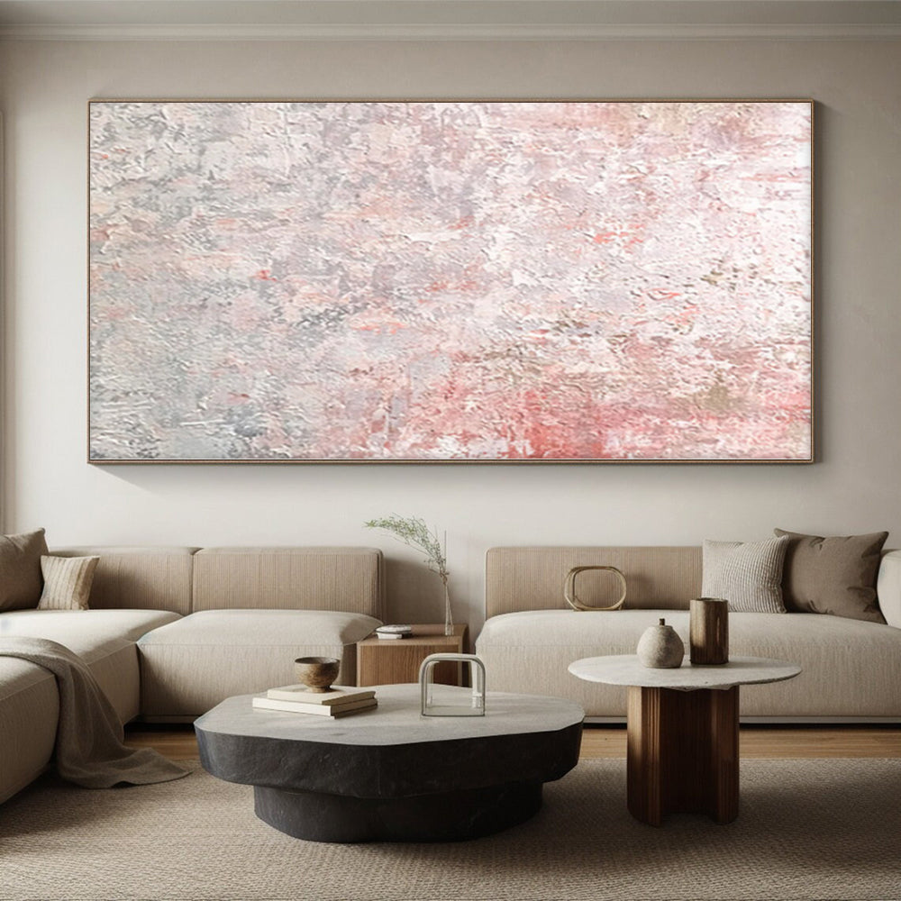 “Blush - Gray Abstract Texture” - Minimalist Abstract Painting On Canvas PS0050
