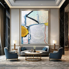 “Cool - Toned Abstract Maze” - Abstract Narrative Painting On Canvas PT2392