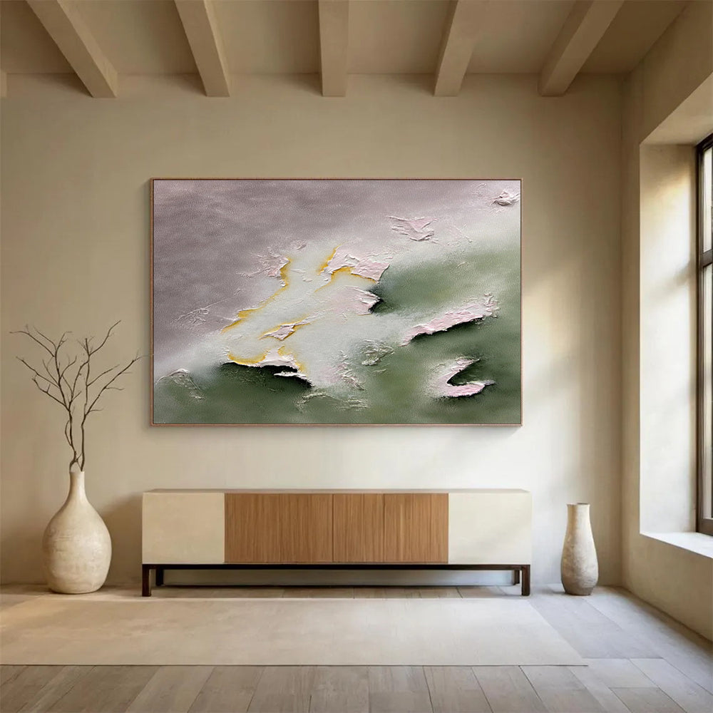 “Pastel - Textured Abstract Forms” - Textured Oil Painting on Canvas DKS918