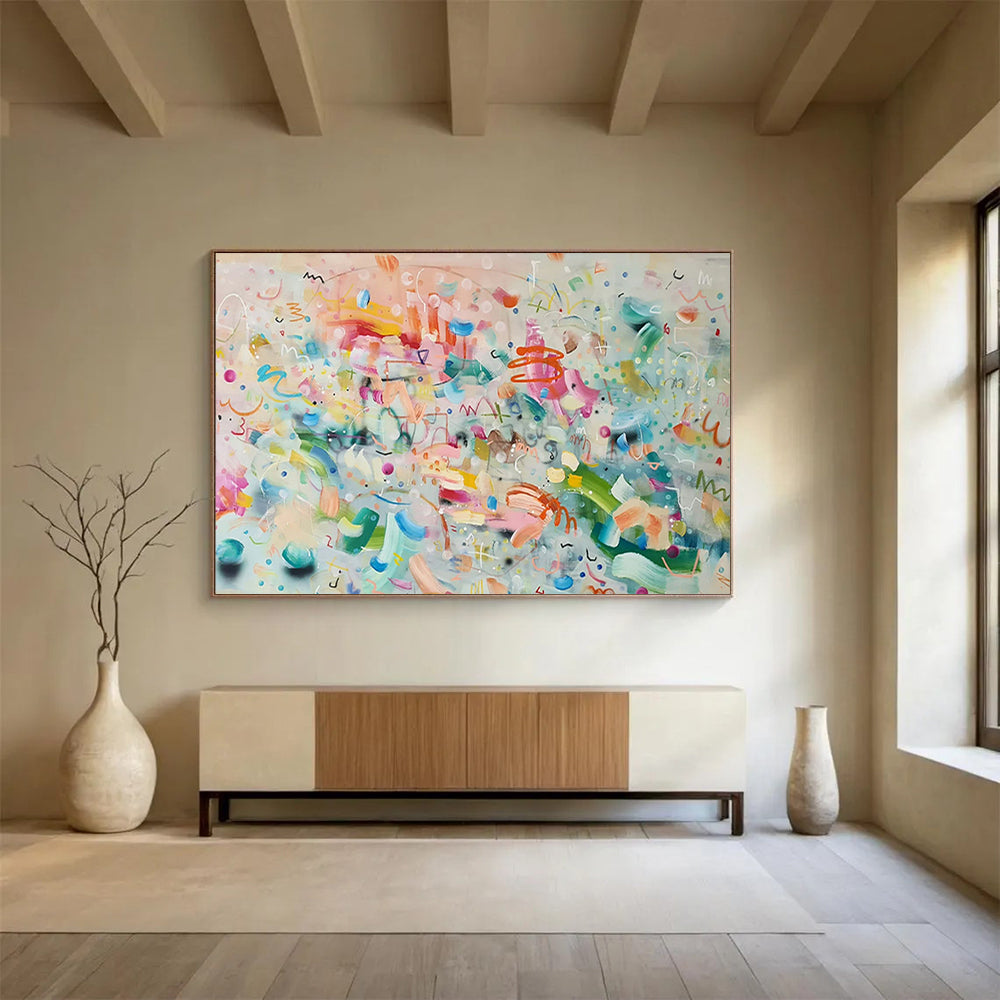 “Playful Color Explosion” - Abstract Expressionist Acrylic Painting on Canvas PT1496