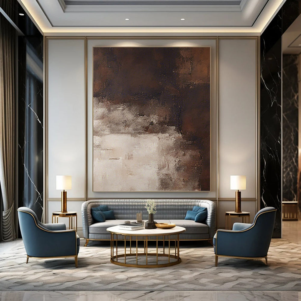 “Moody Brown Abstract” - Textured, Earth - Tone Painting On Canvas PT1469