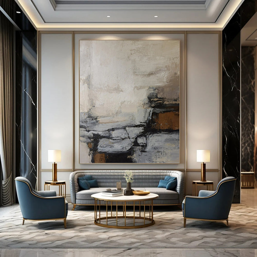 “Neutral Tones Abstract” - Minimalist Earthy Painting on Canvas PT1007