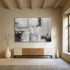 Gray - Gold Geometric Abstract - Modern Abstract Painting On Canvas DKS351