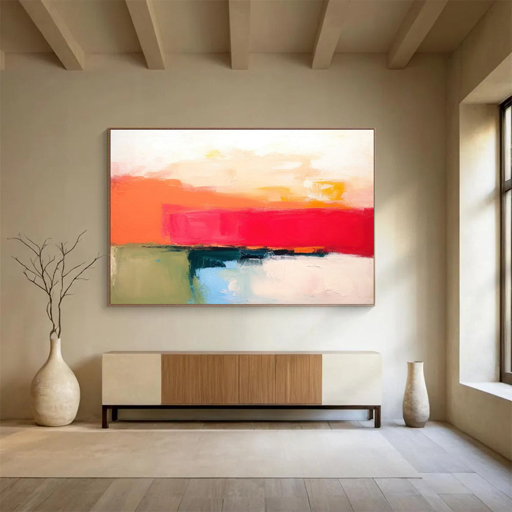 “Bold Color Block Landscape” - Abstract Modern Painting On Canvas PT056