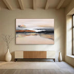 “Soft - Toned Coastal Abstract” - Textured Oil Painting on Canvas DKS914