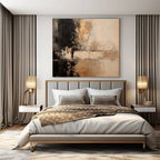 Muted Tones Abstract Landscape - Softly Blended Earthy Shades Painting On Canvas PS1217