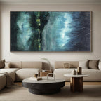 “Night Sky & Aurora Abstract” - Abstract Landscape Painting On Canvas PS0417