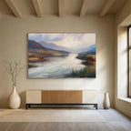 “River Valley Landscape” - Impressionistic Painting On Canvas DKS469