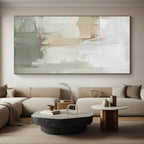 “Neutral Tones Abstract” - Beige, Gray, White Abstract Painting On Canvas PS0438