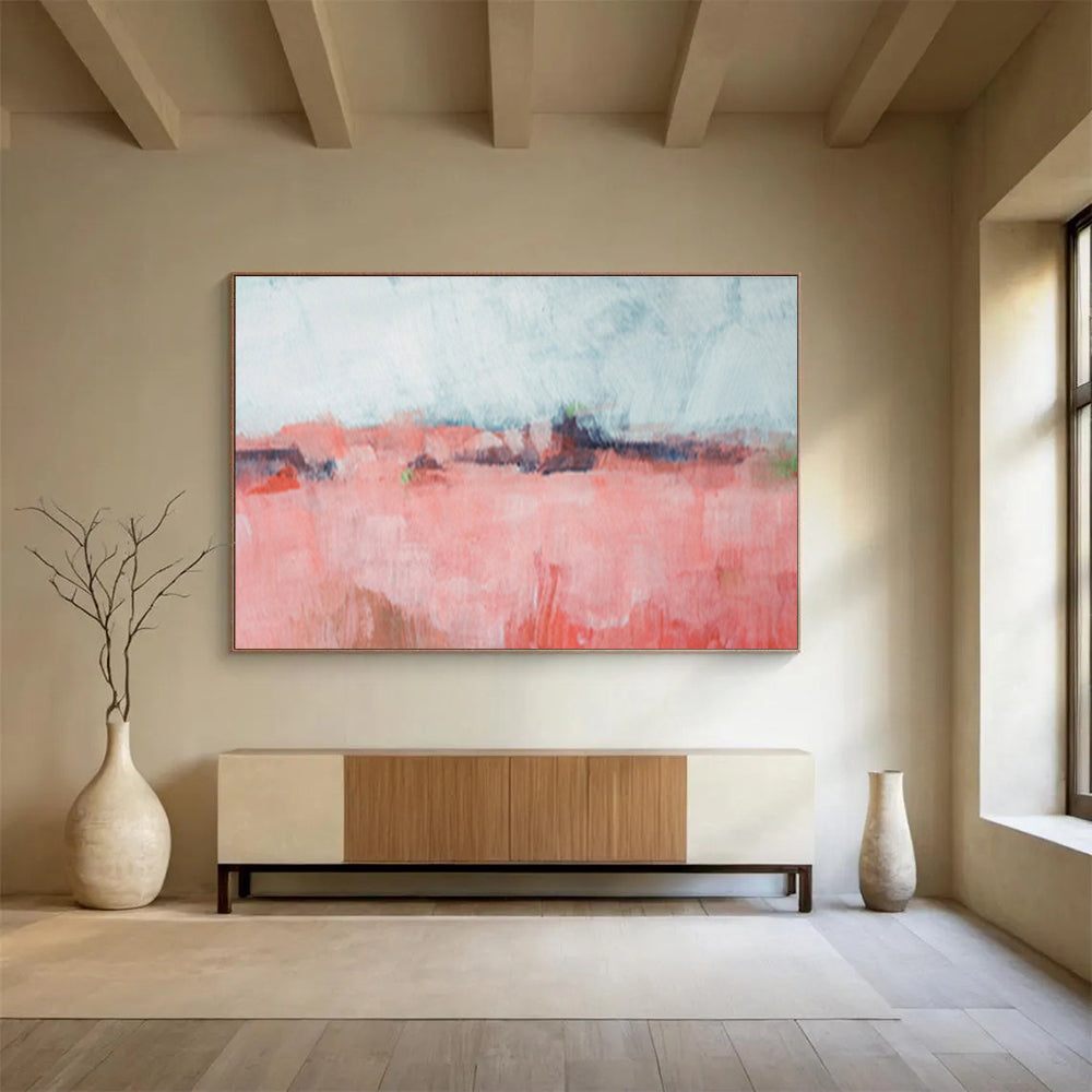 “Coral Fields” - Abstract Landscape Painting On Canvas DKS416
