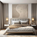 Beige Textured Lines, "Sandy Swirls" – Textured Abstract Painting On Canvas PS0958