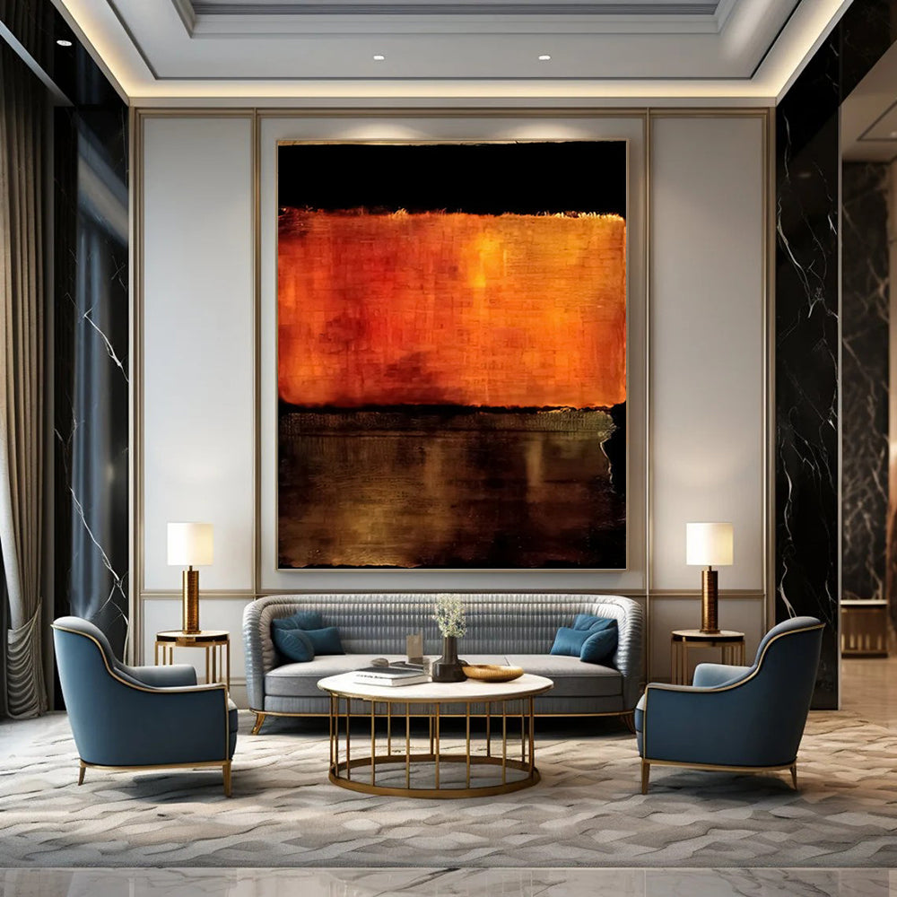 “Orange - Brown Abstract” - Abstract, Textured - Styled Painting On Canvas PT1612