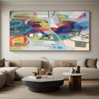Colorful Abstract Shapes, "Urban Melody" – Contemporary Abstract Painting On Canvas PS0887